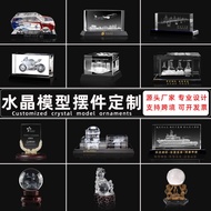 Crystal Engraved Trophy Custom Craft Airplane Model School Building Business Commemorative Gift3D Cu