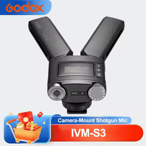 Godox IVM-S3 Stereo Dual-Cardioid Microphone 50Hz-20KHz Frequency Range for Sound Recording