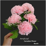 1 stalk 5 Flowers Artificial Carnation Flower Artificial Wedding Decoration Bunga Hiasan Hantaran du