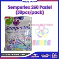 50's Sempertex 260 Long Balloon Pastel Macaron Color Modelling Clown Belon Panjang Badut 马卡龙色长条小丑气球