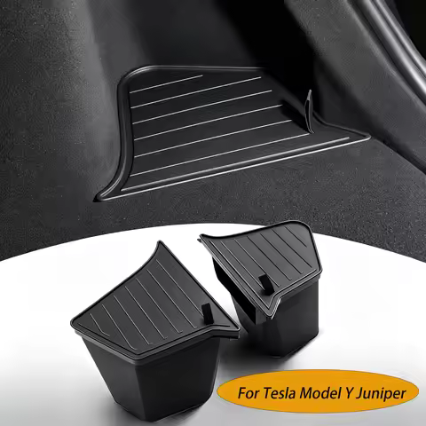 Rear Trunk Storage Bins Side Box for 2025 2026 Tesla Model Y Juniper TPE Trunk Side Organizer Anti-d