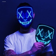 halloween halloween mask Cyberpunk Helmet Glowing Mask Cyberpunk Mask Cold Light Strip Grimace Mask 