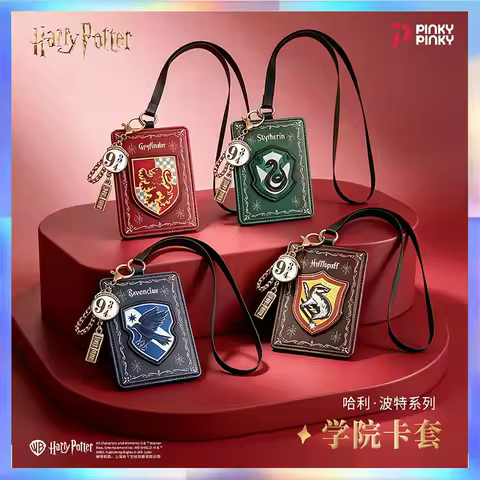 Harry Potter Lanyard Card Holder with Charm Campus ID Badge Case Neck Strap Slytherin Gryffindor Rav