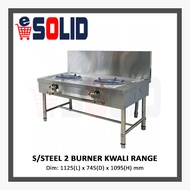 Stainless Steel High Pressure 2 Burner Kwali Range / Dapur Gas 2 Tungku Stove