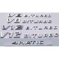In Goods Benz AMG Side Label V8 V12 BITURBO4MATIC Car Logo Fender Sticker Modified Tail Word Cloud S