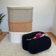 Toy Teddy Plush Lazy Sofa Storage Box Oval Storage Stool Home Shoe Changing Stool Creative Storage F