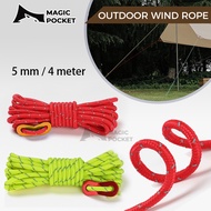 Tent Rope Thick Rope 4Meter Camping Tent Flysheet Wind Rope Parachute Clothesline Camping Rope
