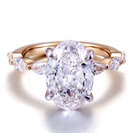 Customized Jewelry 10K Solid Gold 2CT Oval Cut Lab Diamond Engagement Ring IGI Certificate Lab Grown