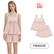 [ULLALA OFFICIAL] (26227WTNSN) ULLALA PAJAMAS Cliche Sleeveless Two-Piece Pink (40's) Free Size