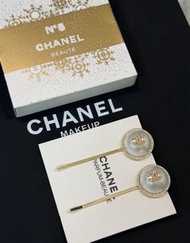 ⭐️Chanel Beauty⭐️珍珠閃鉆金色一字髮夾 頭夾 頭飾 