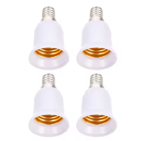 4Pcs Lamp Socket Adapter E14 to E27 Converter for Light Bulb Base Extender Home Office Retail Hotel 
