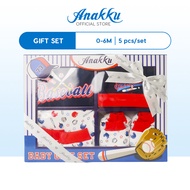 Anakku [0-6M] Newborn Baby Boy Baseball Gift Set Hadiah Bayi Lelaki [5pcs/set] EAK754-1