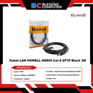 HOWELL N8B05 Cat 8 SFTP Black LAN Cable 3m