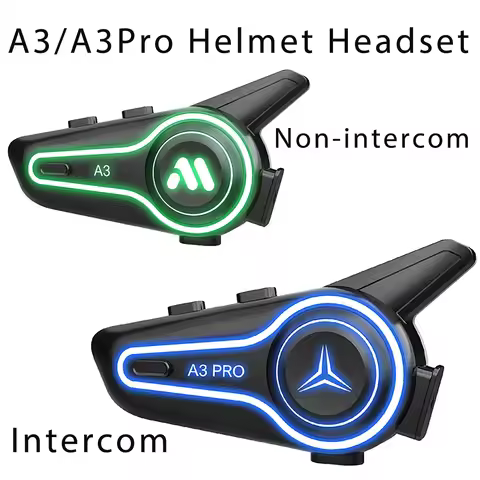 A3/A3Pro Motorcycle Helmet Bluetooth Headset Long Battery Life RGB Lighting IP67 Waterproof Noise Ca