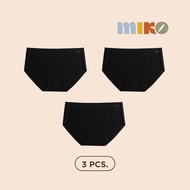 MIKO -  กางเกงใน Set 3 ชิ้น Ultra Soft ทรงครึ่งตัว นุ่มเรียบเนียน กางเกงในไร้ขอบ ยืดหยุ่นดี คืนทรง