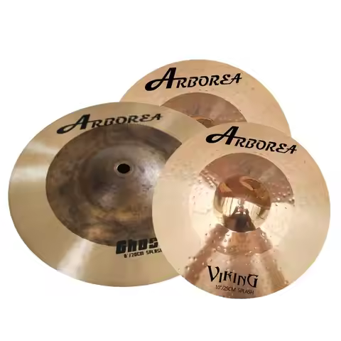 Arborea Cymbal Ghost Series 8" Splash+Viking Series 10" Splash and 12" Splash for Drum Set