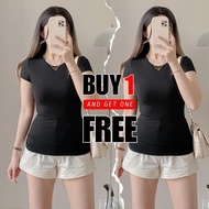 BerryboutiquePH RTW Blake Buy 1 Take 1 Basic Slim Fit Round Neck Full Length Double Lining in Front 