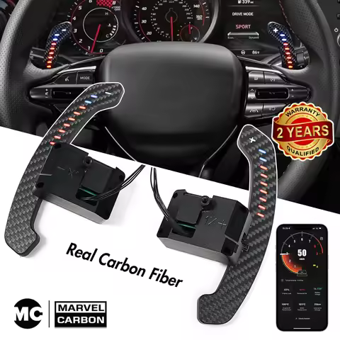 LED Carbon Fiber Magnetic Paddle Shifters for Hyundai N/GT i30N Kona N Ioniq 5 N Elantra N Veloster 