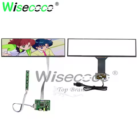 Wisecoco 12.6 inch1920x515 IPS touch screen with driver suitable for PC Aida 64 display Shelves Book