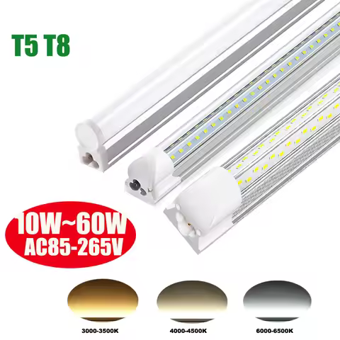 20W-60W 60CM ~120CM T5 T8 LED Tube Light LED Lamp Tube Bar Cold Nature Warm Whtie AC85-265V Tube Lig