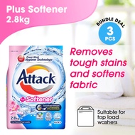 Attack Plus Softener (Sweet Floral) Powder Laundry Detergent 2.8kg (Set Of 3)