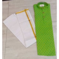 SILK COTTON VESHI (DHOTI) AND COTTON SHIRT FOR KIDS BOYS.