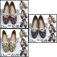 Dior YC-S7-68 Baby-D Tulle Ballet Pump Flat Print Canvas Shoes