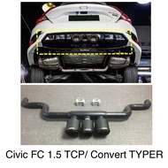 Honda Civic FC 1.5 TCP / 1.8 Convert TypeR Exhaust Muffler Tip Pipe (Black)