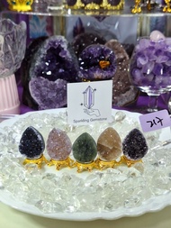 小恐龍蛋軟糖紫水晶套裝(5粒)送金屬皇冠底座套裝no.217