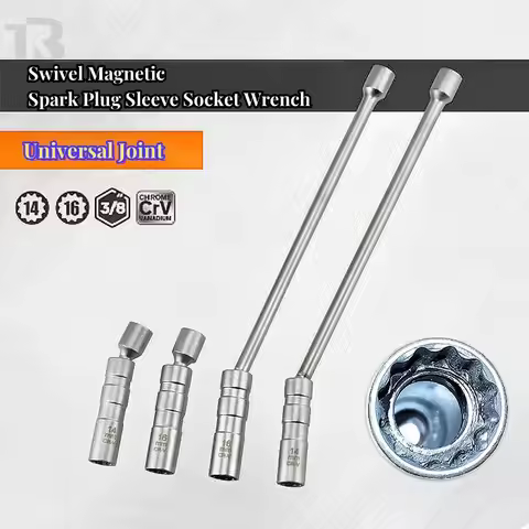 Magnetic Swivel Spark Plug Socket Wrench 3/8‑Drive – 12‑Point & 6‑Point Thin‑Wall Removal Tool