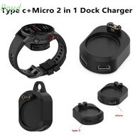 LLOYD1 Dock Watch Charger for Garmin Series Portable Charging Cradle 2 In 1 Type C Micro Smart Watch