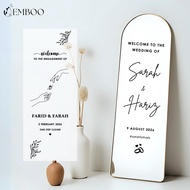 EMBOO Sticker Kahwin Cermin Panjang – Custom Mirror Welcome Board | 1-Day Ship