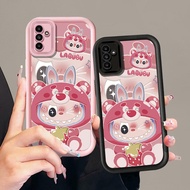 Cute Strawberry Labubu Phone Case for Samsung Galaxy A12 A13 A14 A15 A20 A30 A21S A22 5G M22 M32 A55
