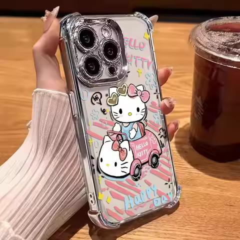 Cute Hello Kitty Plating TPU Phone Case For Honor 200 400 90 70 X9C X8C X7C X8B X7B X6B X5B X8A X7A 
