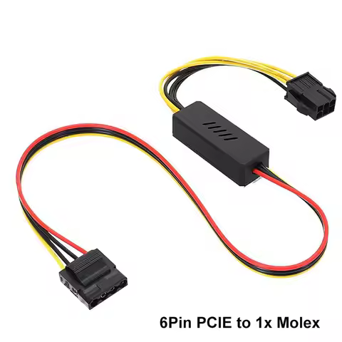 Angitu Adapter 6Pin GPU to Sata/Molex Hard Drive Cable 12V to 5V PCIE to 1x2x3x4xSATA Hard Drive Cab