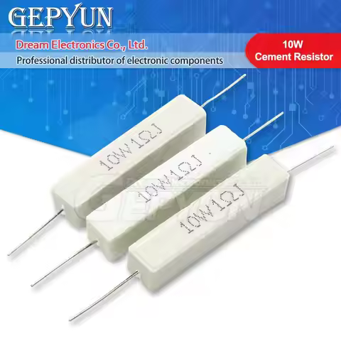 10pcs 10W Cement resistance resistor 1 2 3 5 8 10 15 20 25 47 100 1R 2R 3R 5R 8R 10R 15R 20R 25R 47R