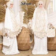 Premium Telekung Silk Silk Silk Satin Imported Tanah Abang Lace Embroidery Telekung Prayer Travel Hajj Umrah