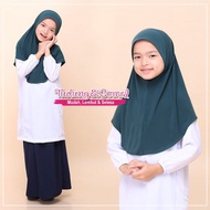 TUDUNG SEKOLAH SICOMEL HIJAU LUMUT (Awning Lembut)