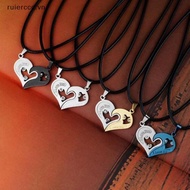 ruierccc 1Pair Couple Iron Chain Heart Love Necklaces Trendy Paired Suspension Pendants .