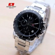 Jam tangan Swiss Army Stainlees steel-Jam Tangan Pria-Mesin Crono Aktif-Lengkap dengan Box-0011