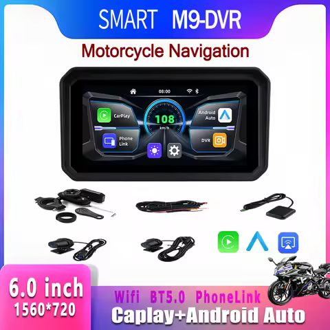 SMART Motorcycle Carplay 6 Inch WiFi MOTO Navigation Waterproof Apple Carplay Display Screen Portabl