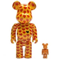 全新 Medicom 100% & 400% Hide x japan yellow heart Be@rbrick (Bearbrick 47 Kubrick)