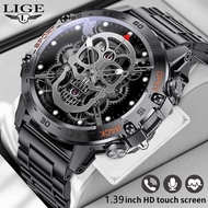 LIGE Steel 1.39" Bluetooth Call Smart Watch Men Sports Fitness Watches IP68 Waterproof Smartwatch for Xiaomi Android IOS