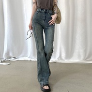 VELIN S-2XL Wanita Korean Retro Jeans Pinggang Tinggi Denim Pants Santai Seluar Lurus