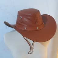 Cowboy Hat Topi Koboy Pria Kulit Sapi Asli Model Laken