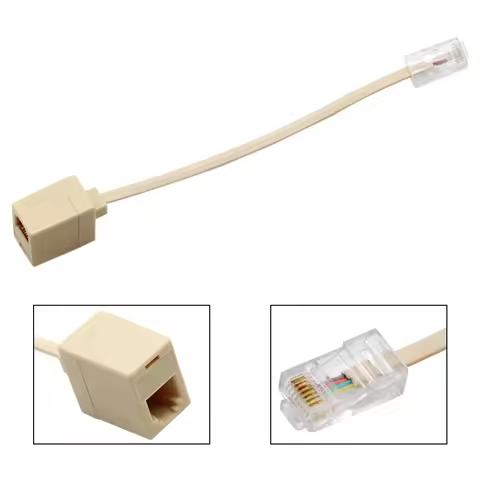 1 PCS 8P4C / RJ45 Male RJ11 6P4C To Female M / F Adapter telephone Ethernet Cable To Phone Line Plug