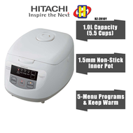 Hitachi Rice Cooker (1.0L / 5.5 Cups) 5-Menu Non-Stick Inner Pot Microcomputer Digital Rice Cooker RZ-ZH10Y