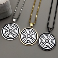 FAST SHIP Hecate Wheel Necklace Pendant Stainless Steel Necklace Strophalos Hecate Magic Symbol mojo