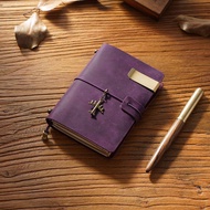 Handmade Travel Notebook A5 Bound with Rope Crazy Horse Leather Cover Retro Bovine Leather Journalin