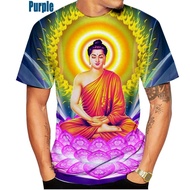 พระพุทธเจ้า! เสื้อยืดแขนลำลองขาสั้นพิมพ์ลาย3D สำหรับผู้ชายแฟชั่นของผู้หญิงชาวพุทธ